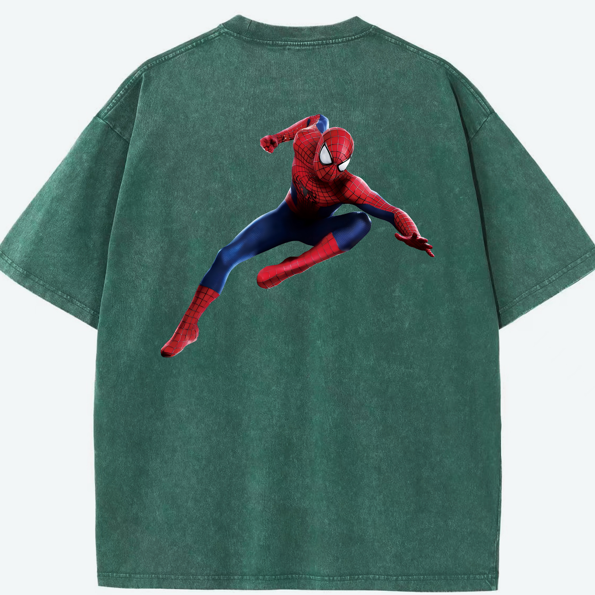 （画像用） Spider Man スパイダーマン 綿100% ヴィンテージ風 半袖Tシャツ（背面プリント）
